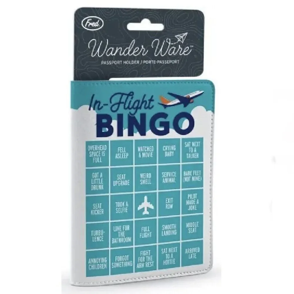 NWT Genuine Fred Wander Ware Passport Holder Wallet - IN FLIGHT BINGO